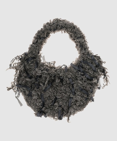 OUAT（オーユーエーティー）の「PABLO MICRO FRINGE BAG（ハンドバッグ・メンズ・グレー/オフホワイト/ブラウン・0）」の2枚目の写真