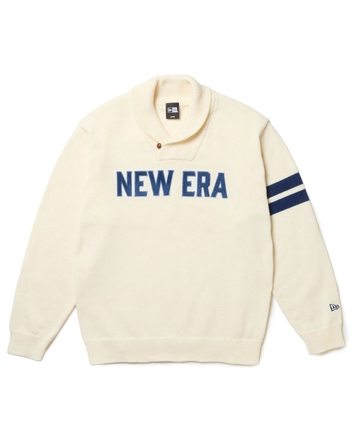 ニューエラゴルフ　ショールカラーニットホワイト NEW ERA GOLF/ニューエラゴルフ ショールカラーニット セーター