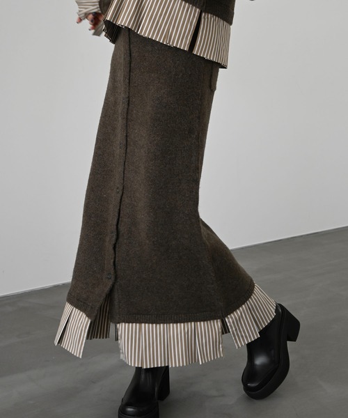 【新品未着用】WILLFULLY スカート WILLFULLY（ウィルフリー）の「random tiered tulle & pongee SK