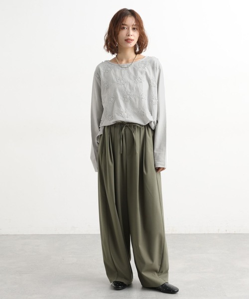 studio CLIP（スタディオクリップ）の「3DレースロングスリーブTシャツ（Tシャツ/カットソー・レディース・オフホワイト/ライトグレー/ネイビー・FREE）」の11枚目の写真