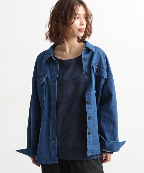 studio CLIP（スタディオクリップ）の「3DレースロングスリーブTシャツ（Tシャツ/カットソー・レディース・オフホワイト/ライトグレー/ネイビー・FREE）」の12枚目の写真