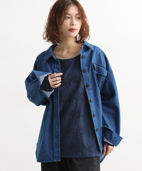 studio CLIP（スタディオクリップ）の「3DレースロングスリーブTシャツ（Tシャツ/カットソー・レディース・オフホワイト/ライトグレー/ネイビー・FREE）」の13枚目の写真