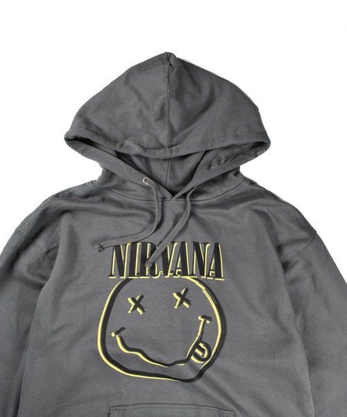 セール】【ROCK-OFF】【AW】NIRVANA INVERSE HAPPY FACE HOODIE