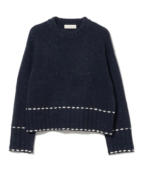 B:MING by BEAMS（ビーミングバイビームス）の「ステッチ ニット（ニット/セーター・レディース・グレー/レッド/ネイビー・ONE SIZE）」の3枚目の写真
