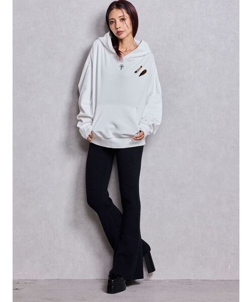 GYDA(ジェイダ)の「ニットフレアパンツ(その他パンツ・レディース・チャコールグレー/ブラック・FREE)」の4枚目の写真