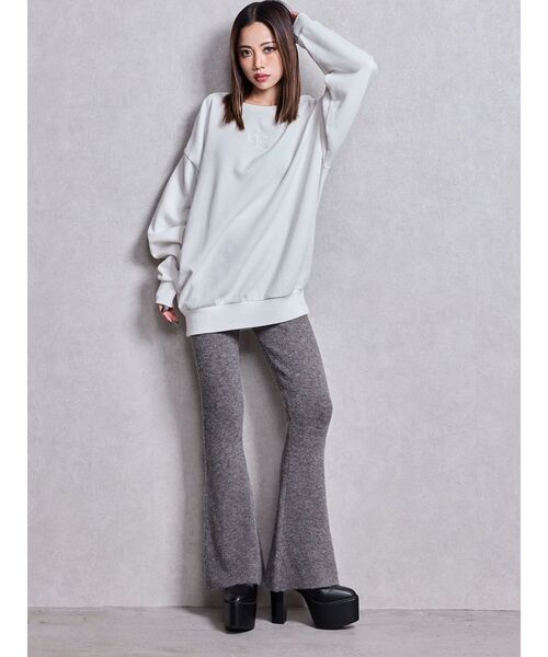 GYDA(ジェイダ)の「ニットフレアパンツ(その他パンツ・レディース・チャコールグレー/ブラック・FREE)」の6枚目の写真