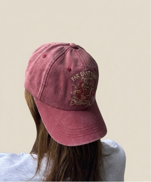 AVIREX(アヴィレックス)の「AVIREX /アヴィレックス AX EX SURPLUS DRAGON MOTIF PIGMENT C / 81361700(キャップ・メンズ・ネイビー/エンジ・FREE)」の1枚目の写真