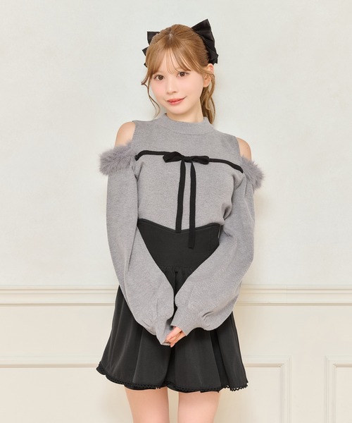 フロントリボンニットトップス（ニット/セーター）｜apres jour