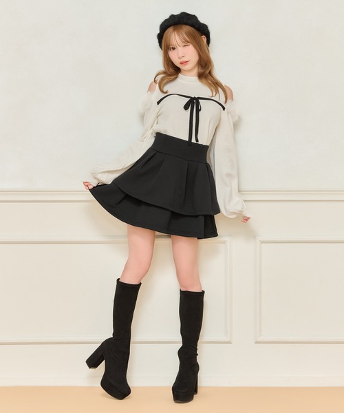 apres jour アプレジュール 袖リボンニットアンサンブル 袖リボンニットアンサンブル（ニット/セーター）｜apres jour（アプレ