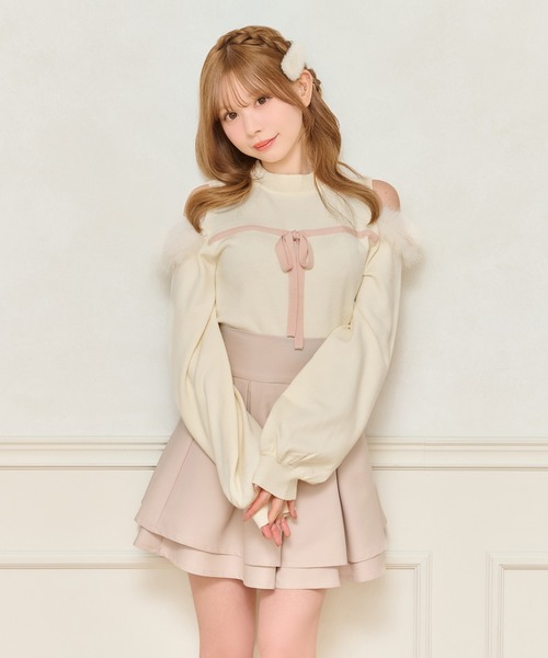 フロントリボンニットトップス（ニット/セーター）｜apres jour