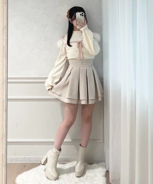 フロントリボンニットトップス（ニット/セーター）｜apres jour