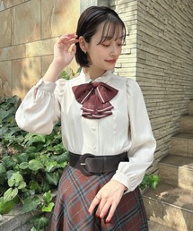 an another angelus | スカーフ風ラッフルリボンタイ付き長袖ブラウス(シャツ/ブラウス)