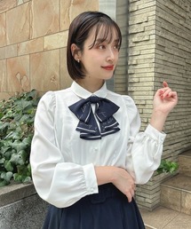 an another angelus | スカーフ風ラッフルリボンタイ付き長袖ブラウス(シャツ/ブラウス)