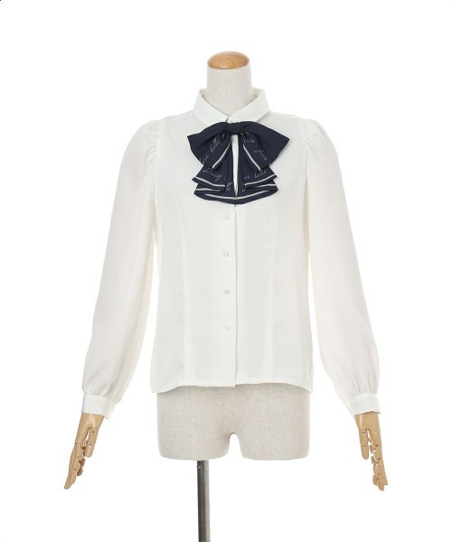 an another angelus（アンアナザーアンジェラス）の「スカーフ風ラッフルリボンタイ付き長袖ブラウス（シャツ/ブラウス・レディース・ベージュ/オフホワイト・FREE）」の21枚目の写真