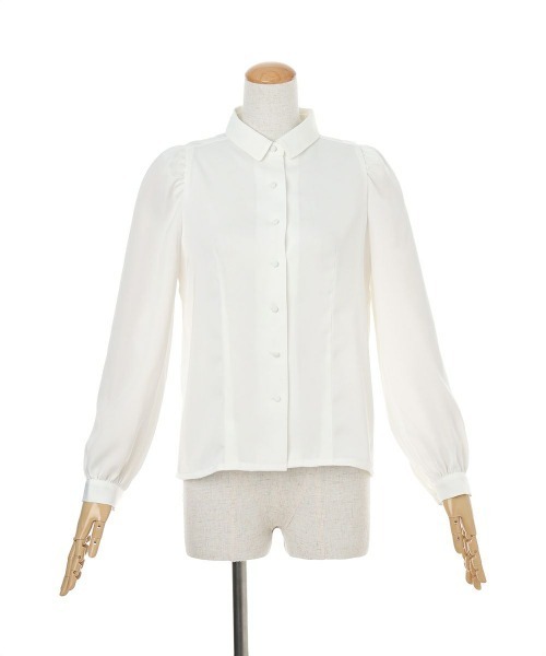 an another angelus（アンアナザーアンジェラス）の「スカーフ風ラッフルリボンタイ付き長袖ブラウス（シャツ/ブラウス・レディース・ベージュ/オフホワイト・FREE）」の5枚目の写真