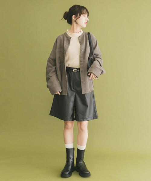 ITEMS URBANRESEARCH(アイテムズ アーバンリサーチ)の「ハーフレザーパンツ(その他パンツ・レディース・ブラウン/ブラック・FREE)」の12枚目の写真
