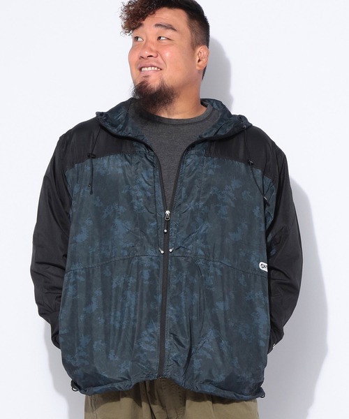 OUTDOOR PRODUCTS(アウトドアプロダクツ)の「OUTDOOR PRODUCTS (アウトドアプロダクツ) カモフラ柄 裏メッシュ ナイロン パーカー ブルゾン(ナイロンジャケット・メンズ・ネイビー・5L/3L)」の2枚目の写真
