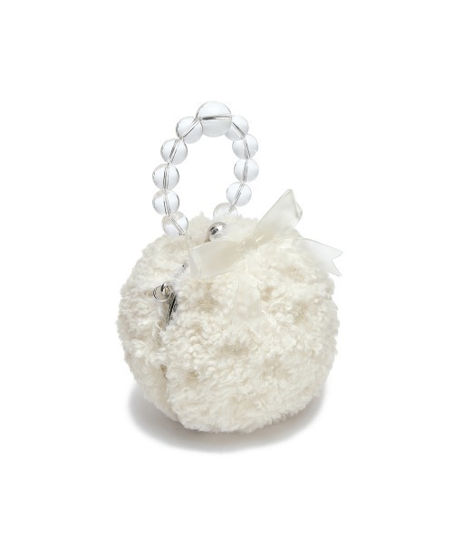 ROCKFISH WEATHERWEAR（ロックフィッシュウェザーウェア）の「[X SUSAN FANG] FURRY BUBBLE BOW BAG（ハンドバッグ・レディース・ホワイト/ピンク・FREE）」の15枚目の写真