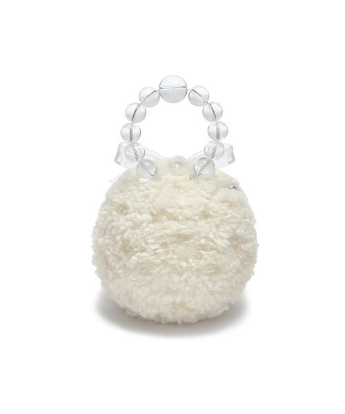 ROCKFISH WEATHERWEAR（ロックフィッシュウェザーウェア）の「[X SUSAN FANG] FURRY BUBBLE BOW BAG（ハンドバッグ・レディース・ホワイト/ピンク・FREE）」の13枚目の写真