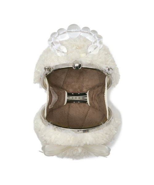 ROCKFISH WEATHERWEAR（ロックフィッシュウェザーウェア）の「[X SUSAN FANG] FURRY BUBBLE BOW BAG（ハンドバッグ・レディース・ホワイト/ピンク・FREE）」の12枚目の写真
