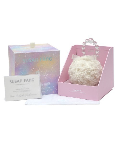 ROCKFISH WEATHERWEAR（ロックフィッシュウェザーウェア）の「[X SUSAN FANG] FURRY BUBBLE BOW BAG（ハンドバッグ・レディース・ホワイト/ピンク・FREE）」の11枚目の写真
