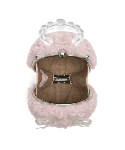 ROCKFISH WEATHERWEAR（ロックフィッシュウェザーウェア）の「[X SUSAN FANG] FURRY BUBBLE BOW BAG（ハンドバッグ・レディース・ホワイト/ピンク・FREE）」の4枚目の写真
