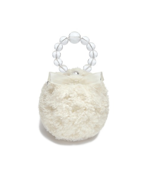ROCKFISH WEATHERWEAR（ロックフィッシュウェザーウェア）の「[X SUSAN FANG] FURRY BUBBLE BOW BAG（ハンドバッグ・レディース・ホワイト/ピンク・FREE）」の17枚目の写真