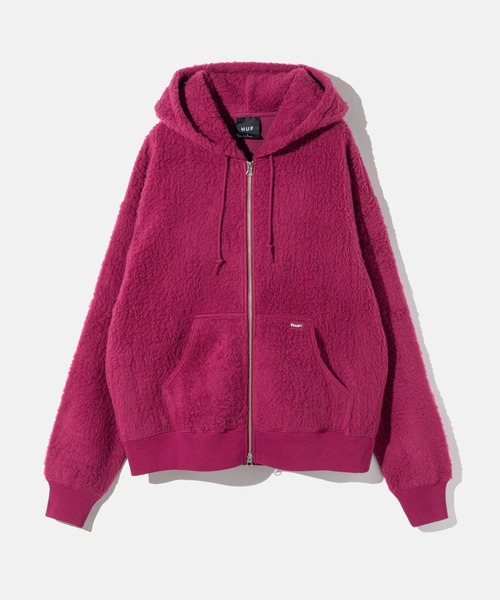 HUF（ハフ）の「HUF CORSO HEAVYWEIGHT F/Z HOODIE ハフ コルソ フルジップ パーカー（パーカー・メンズ・レッド系1/ブラック・SMALL/MEDIUM/LARGE/X-LARGE）」の2枚目の写真