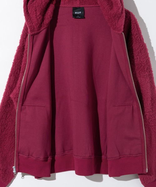HUF（ハフ）の「HUF CORSO HEAVYWEIGHT F/Z HOODIE ハフ コルソ フルジップ パーカー（パーカー・メンズ・レッド系1/ブラック・SMALL/MEDIUM/LARGE/X-LARGE）」の7枚目の写真