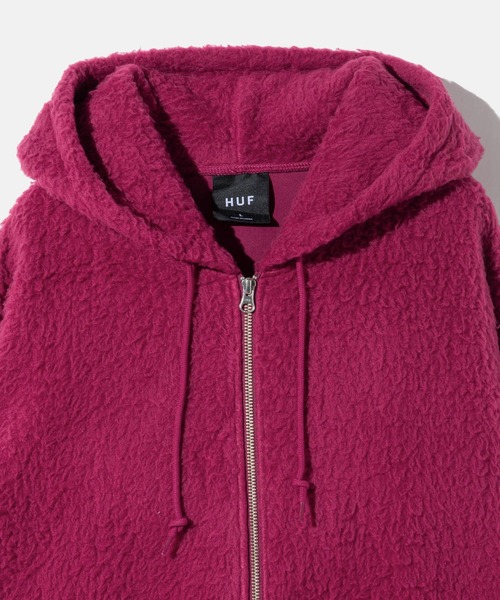 HUF（ハフ）の「HUF CORSO HEAVYWEIGHT F/Z HOODIE ハフ コルソ フルジップ パーカー（パーカー・メンズ・レッド系1/ブラック・SMALL/MEDIUM/LARGE/X-LARGE）」の8枚目の写真