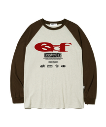 レッド ESCF ロゴ コラージュプリント ロングスリーブ ブラウン