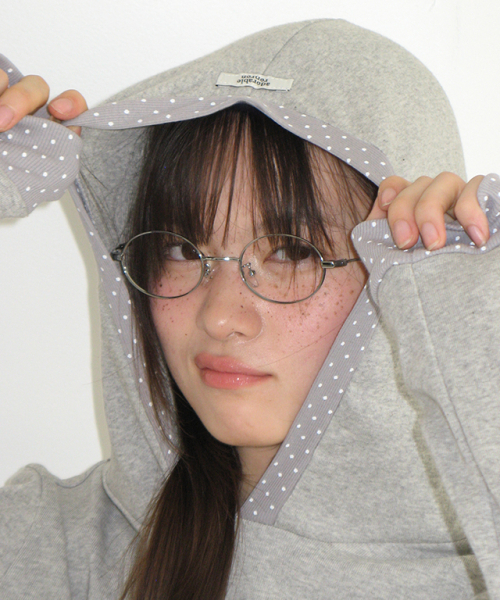 RONRON(ロンロン)の「DOT PANEL SLIM HOODIE LONG SLEEVE GREY(Tシャツ/カットソー・レディース・その他・FREE)」の5枚目の写真