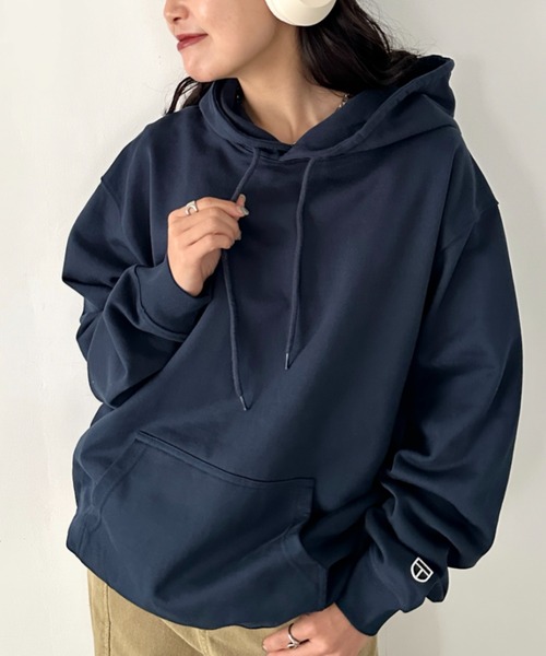 NEWTRAL PRODUCTS(ニュートラルプロダクツ)の「NEWTRAL(ニュートラル)/216 11.2oz Standard Emblem PO Hoodie/オーバーサイズ 裏毛 起毛なし 無地 ワッペン ワンポイント スウェット パーカー フーディー(パーカー・レディース・ブラック/グレー/ホワイト/ネイビー・S/M/XL/XXL/L)」の15枚目の写真