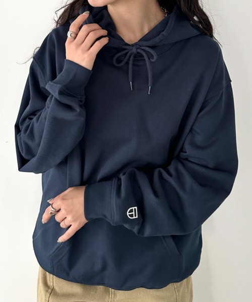 NEWTRAL PRODUCTS(ニュートラルプロダクツ)の「NEWTRAL(ニュートラル)/216 11.2oz Standard Emblem PO Hoodie/オーバーサイズ 裏毛 起毛なし 無地 ワッペン ワンポイント スウェット パーカー フーディー(パーカー・レディース・ブラック/グレー/ホワイト/ネイビー・S/M/XL/XXL/L)」の16枚目の写真