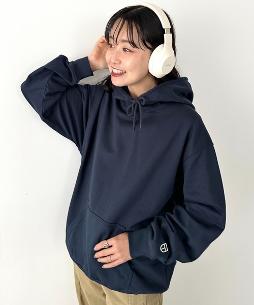 NEWTRAL PRODUCTS(ニュートラルプロダクツ)の「NEWTRAL(ニュートラル)/216 11.2oz Standard Emblem PO Hoodie/オーバーサイズ 裏毛 起毛なし 無地 ワッペン ワンポイント スウェット パーカー フーディー(パーカー・レディース・ブラック/グレー/ホワイト/ネイビー・S/M/XL/XXL/L)」の19枚目の写真
