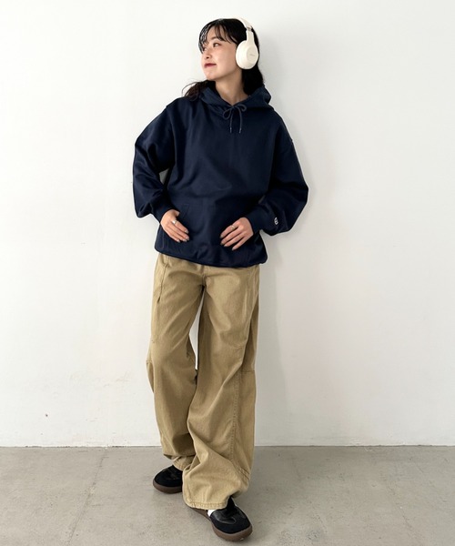 NEWTRAL PRODUCTS(ニュートラルプロダクツ)の「NEWTRAL(ニュートラル)/216 11.2oz Standard Emblem PO Hoodie/オーバーサイズ 裏毛 起毛なし 無地 ワッペン ワンポイント スウェット パーカー フーディー(パーカー・レディース・ブラック/グレー/ホワイト/ネイビー・S/M/XL/XXL/L)」の22枚目の写真