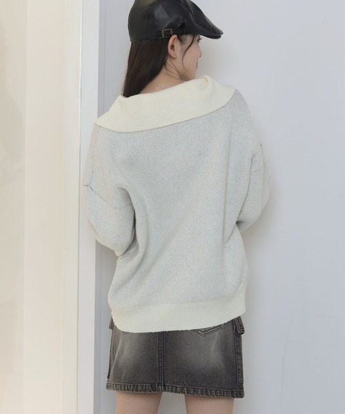 WEGO（ウィゴー）の「WEGO/フラッフィーハーフジップニット（ニット/セーター・レディース・オフホワイト/杢グレー/ネイビー/ワイン・FREE）」の11枚目の写真