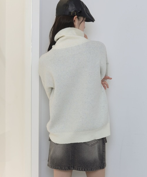 WEGO（ウィゴー）の「WEGO/フラッフィーハーフジップニット（ニット/セーター・レディース・オフホワイト/杢グレー/ネイビー/ワイン・FREE）」の12枚目の写真