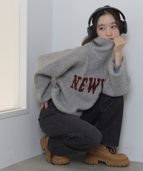 WEGO（ウィゴー）の「WEGO/フラッフィーハーフジップニット（ニット/セーター・レディース・オフホワイト/杢グレー/ネイビー/ワイン・FREE）」の15枚目の写真