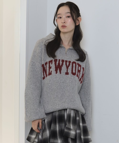 WEGO（ウィゴー）の「WEGO/フラッフィーハーフジップニット（ニット/セーター・レディース・オフホワイト/杢グレー/ネイビー/ワイン・FREE）」の18枚目の写真