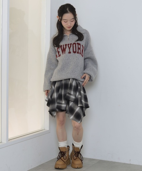 WEGO（ウィゴー）の「WEGO/フラッフィーハーフジップニット（ニット/セーター・レディース・オフホワイト/杢グレー/ネイビー/ワイン・FREE）」の19枚目の写真
