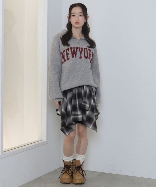 WEGO（ウィゴー）の「WEGO/フラッフィーハーフジップニット（ニット/セーター・レディース・オフホワイト/杢グレー/ネイビー/ワイン・FREE）」の20枚目の写真