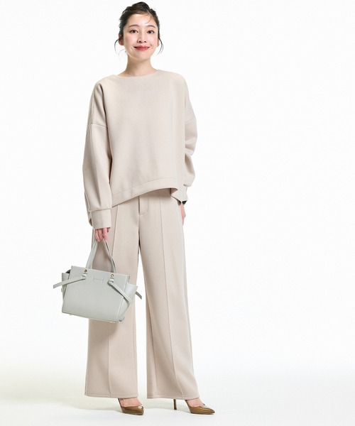 coca（coca）（コカ）の「ソフトスウェットピンタックパンツ（スウェットパンツ・レディース・ブラック/ライトベージュ・L/M/S）」の4枚目の写真