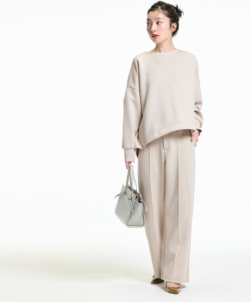 coca（coca）（コカ）の「ソフトスウェットピンタックパンツ（スウェットパンツ・レディース・ブラック/ライトベージュ・L/M/S）」の5枚目の写真