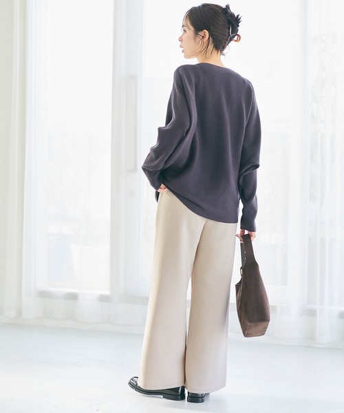 coca（coca）（コカ）の「ソフトスウェットピンタックパンツ（スウェットパンツ・レディース・ブラック/ライトベージュ・L/M/S）」の9枚目の写真