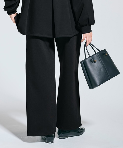 coca（coca）（コカ）の「ソフトスウェットピンタックパンツ（スウェットパンツ・レディース・ブラック/ライトベージュ・L/M/S）」の12枚目の写真