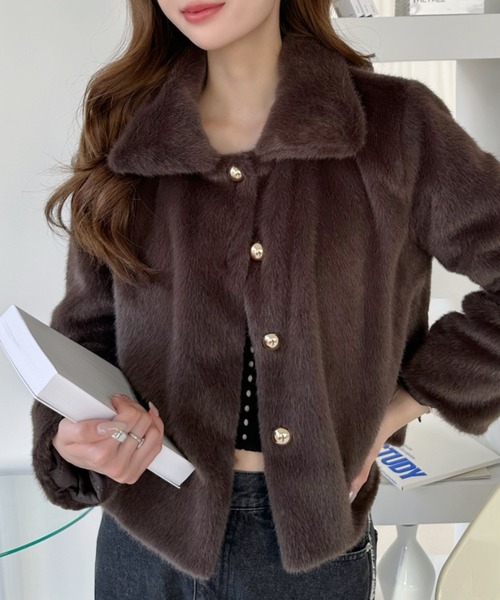 Ada.(エイダ)の「ビッグカラー フェイクファー ゴールドボタン ジャケット(その他アウター・レディース・ブラック/アイボリー/ブラウン・FREE)」の22枚目の写真