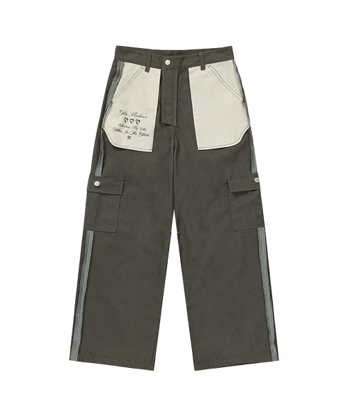 GILAARCHIVE（ギラアーカイブ）の「REVERSE STITCHED CARGO PANTS_KHAKI（その他パンツ・レディース・カーキ・SMALL/MEDIUM）」の4枚目の写真