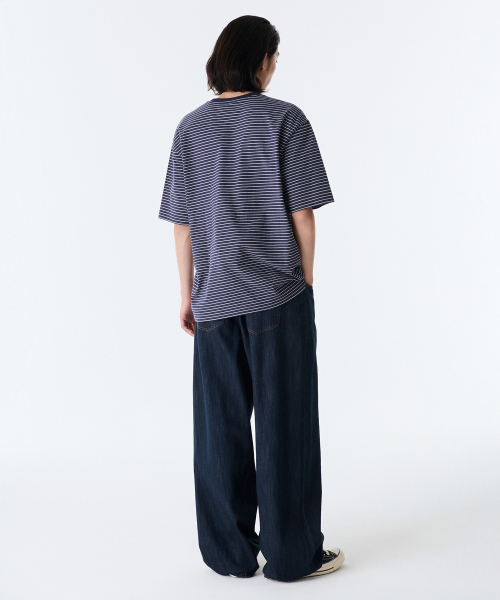 MUSINSA STANDARD（ムシンサスタンダード）の「リネンライクエクストラワイドデニムパンツ[ダークブルー]（デニムパンツ・メンズ・その他・40/31/33/26/27/28/29/38/42/36/34/32/30）」の4枚目の写真