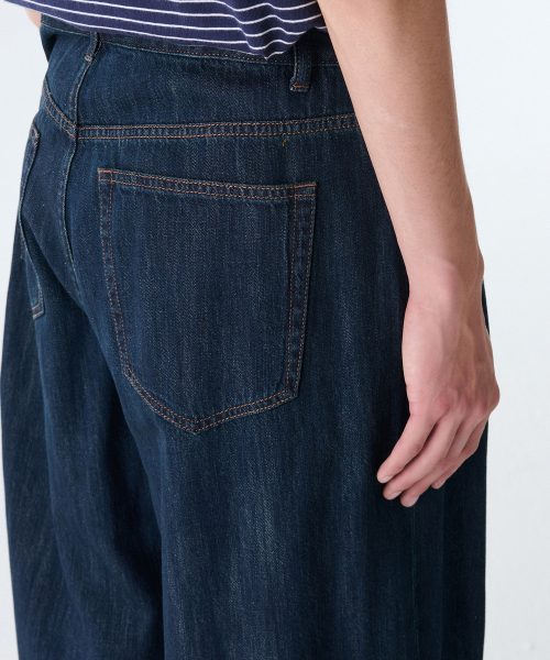 MUSINSA STANDARD（ムシンサスタンダード）の「リネンライクエクストラワイドデニムパンツ[ダークブルー]（デニムパンツ・メンズ・その他・40/31/33/26/27/28/29/38/42/36/34/32/30）」の7枚目の写真